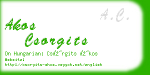 akos csorgits business card